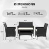 Homfan 4-Piece All-Weather Wicker Patio Set, Outdoor Rattan Conversation Furniture With Cushions & Glass Table, For Garden, Porch, Poolside 1 Homfan 4-Piece All-Weather Wicker Patio Set, Outdoor Rattan Conversation Furniture With Cushions & Glass Table, For Garden, Porch, Poolside -Homfan GUEST 4d213475 3aee 43d1 92fe faf302d70e30