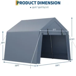 Outdoor Storage Shed, Portable Carport W/Roll-up Ventilated Zipper Door&Windows,Heavy Duty Waterproof Tarp,Storage Sheds For Motorcycle,Bike,Firewood -Homfan GUEST 4f1aaef7 cdef 4f5e ad0e 22b4b8867ab5