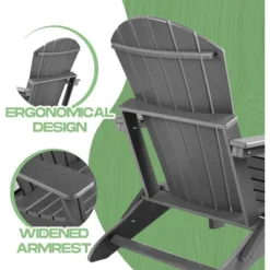 Homfan Folding Adirondack Chair, Oversized HDPE Adirondack Chairs With Weather Resistant, Outdoor Fire Pit Chair For Patio, Porch, Deck, Garden -Homfan GUEST 506976e2 1e1d 4e52 bb6e cf7bd2205c24