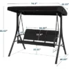 Homfan Outdoor Porch Swing Chair With Adjustable Canopy For Adults Glider Bench With Thickened Cushions Outside Patio Swing For Backyard Lawn Garden