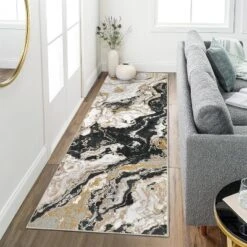 Homfan Runner Rug Machine Washable Kitchen Runner Rugs Soft Low Pile Modern Abstract Floor Rug Marble Carpet Runners For Hallway Entryway Bedside -Homfan GUEST 535e98a0 df64 423b baf8 beb4c497fb61