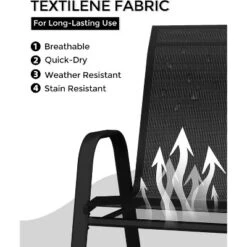 Homfan Patio Stackable Chairs Set Of 4, Outdoor Dining Chairs, Outdoor Furniture With Textilene Fabric & Metal Frame For Patio, Deck, Backyard, Grey -Homfan GUEST 552ce3e0 6187 446d bb84 057dca0a7ed3