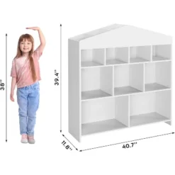 Kids Bookcase, 3-Tier Children Storage Shelf Unit, Toddlers Playhouse Cabinet Shelf, Toy Storage Organizer For Playroom Children's Room Living Room -Homfan GUEST 559dd1d2 51c1 494c 9da9 972e0379b77b