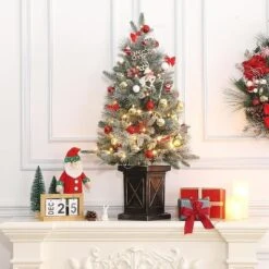 3 Ft Pre-Lit Christmas Tree, Artificial Christmas Trees W/Base, Xmas Trees W/78 LED Lights, Battery Operated&Timer Function, Christmas Decoration -Homfan GUEST 58ec9cb7 659a 4e39 95f6 e24779b6a3cc