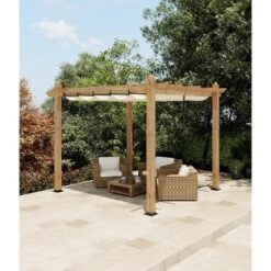 Aluminum Pergola W/ Retractable Canopy - Heavy-Duty UV-Resistant For Deck, Backyard -Homfan GUEST 5b9f2854 7a05 4da0 acbd 47ff6915bc9c