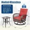 3 Piece Outdoor Swivel Chairs, Wicker Patio Bistro Set With Thickened Cushions And Side Table, Patio Swivel Rocking Chairs For Porch, Backyard -Homfan GUEST 5d5fdb37 fa2a 411f 924a 1cb4848630a8