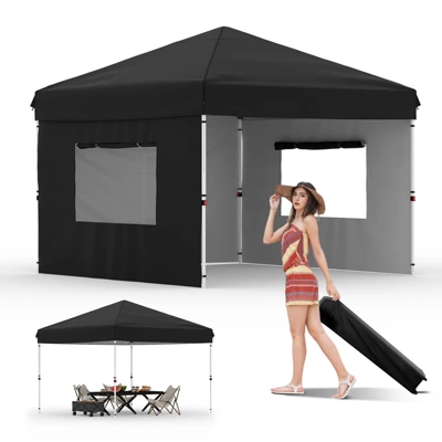 Pop Up Canopy - Easy Up Camping Tent With One Roller Bag, 3 Adjustable Height, 4 Weight Bags For Deck, Garden, Sports, Beach, Party 10 Pop Up Canopy - Easy Up Camping Tent With One Roller Bag, 3 Adjustable Height, 4 Weight Bags For Deck, Garden, Sports, Beach, Party - Image 8