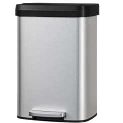 13 Gallon / 50 Liter Metal Trash Can With Lid, Large Garbage Can For Kitchen, Rustproof Step-on Kitchen Metal Trash Bin -Homfan GUEST 60e71d43 965a 4831 a08e 9e137aa0517d