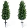 43.3 Inch Artificial Topiary Ball Tree With Spike,Artificial Cedar Tree For Home Decor, Indoor And Outdoor, Set Of 2 -Homfan GUEST 61e55b65 70b9 424c 92f8 b28bccf14583