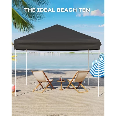10'x10' Pop Up Canopy, Waterproof & UV-Resistant Outdoor Canopy With Center Lock And 1 Sidewalls, For Picnics, Camping, Beach, And Outdoor Gatherings 6 10'x10' Pop Up Canopy, Waterproof & UV-Resistant Outdoor Canopy With Center Lock And 1 Sidewalls, For Picnics, Camping, Beach, And Outdoor Gatherings - Image 4