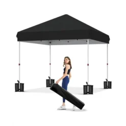 10x10 Pop Up Canopy Tent – Outdoor Tent With 3 Adjustable Heights, Easy Setup, Includes 4 Sandbags & Carrying Bag For Camping, Parties, Events -Homfan GUEST 63edd83f 22e1 40df bcd0 9b2fc317f042