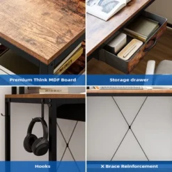 L Shaped Gaming Desk,68" Computer Desk, Home Office Desk With File Drawer, Corner Desk With Monitor Shelf And Hook, Two Person Desk 14 L Shaped Gaming Desk,68" Computer Desk, Home Office Desk With File Drawer, Corner Desk With Monitor Shelf And Hook, Two Person Desk -Homfan GUEST 67c02a49 f938 4f4f a853 c542228d999a