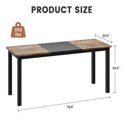 63 Inch Computer Desk, Large Office Desk With Black Metal Frame, Modern Simple Style Gaming Desk, Sturdy Write Desk For Home, Work, Study 3 63 Inch Computer Desk, Large Office Desk With Black Metal Frame, Modern Simple Style Gaming Desk, Sturdy Write Desk For Home, Work, Study - Image 2