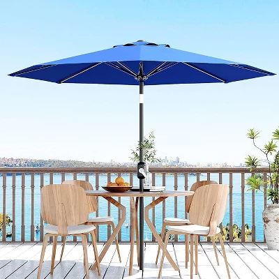 Homfan 9Ft Patio Umbrella - 8 Sturdy Ribs Outdoor Table Umbrella With Crank Lift & Push Button Tilt - Market Umbrella For Pool, Deck, Yard, Garden 9 Homfan 9Ft Patio Umbrella - 8 Sturdy Ribs Outdoor Table Umbrella With Crank Lift & Push Button Tilt - Market Umbrella For Pool, Deck, Yard, Garden - Image 7