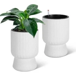 14.2" Tall Planters Set Of 2, Plant Pots, Self Watering Pots For Indoor Plants, Flower Pots With Built-in Drainage And A Water Level Monitor -Homfan GUEST 6b7a4d61 fe2c 47f3 be61 4ac57effc5fa