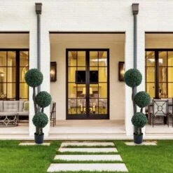 1pc Topiary Trees Artificial Outdoor, 35"/45" Milan Grass Ball Topiary Trees, Fake Greenery Tree With Planter Pot For Home, Office, Porch Decor 13 1pc Topiary Trees Artificial Outdoor, 35"/45" Milan Grass Ball Topiary Trees, Fake Greenery Tree With Planter Pot For Home, Office, Porch Decor -Homfan GUEST 6be44a4b 8252 4192 b560 1388a92dfa42