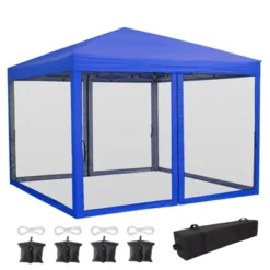 Pop Up Canopy Tent 10 Ft. X 10 Ft. Mosquito Netting & Wheeled Bag, One Push Setup, 3 Height Sun Shelter -Homfan GUEST 6c1e4f4d b0e7 4112 9088 c028f0515d9a