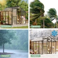 Greenhouses For Outside, Polycarbonate Greenhouse With Aluminum Frame, Lockable Door And Ajustable Roof Vent For Backyard, Green Houses For Outside 15 Greenhouses For Outside, Polycarbonate Greenhouse With Aluminum Frame, Lockable Door And Ajustable Roof Vent For Backyard, Green Houses For Outside -Homfan GUEST 6d0fe7f1 2c10 416c a7ef 001252181bf2