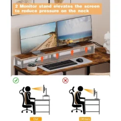 67" L Shaped Computer Desk With Drawers, Reversible Home Office Desk With Power Outlet, Adjustable Shelf And Mobile CPU Stand, Gaming Desk -Homfan GUEST 6d29cb09 5d14 4004 ba8d 726d1297304c
