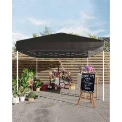 10'x10' Pop Up Canopy, Waterproof & UV-Resistant Outdoor Canopy With Center Lock And 1 Sidewalls, For Picnics, Camping, Beach, And Outdoor Gatherings 20 10'x10' Pop Up Canopy, Waterproof & UV-Resistant Outdoor Canopy With Center Lock And 1 Sidewalls, For Picnics, Camping, Beach, And Outdoor Gatherings -Homfan GUEST 6d3b2952 38c8 4ceb b2b9 10e8f1492498