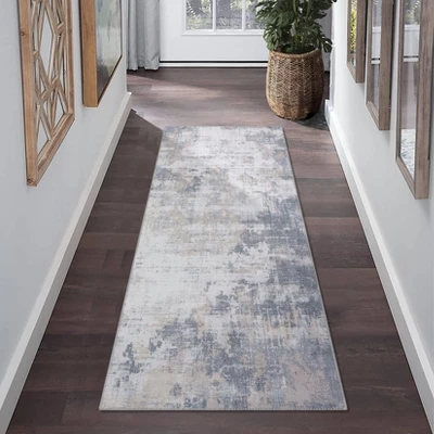 Modern Abstract Kitchen Rugs Machine Washable Soft Non Slip Entryway Area Rug Indoor Floor Accent Mat Carpet For Kitchen Laundry Grey/Taupe 5 Modern Abstract Kitchen Rugs Machine Washable Soft Non Slip Entryway Area Rug Indoor Floor Accent Mat Carpet For Kitchen Laundry Grey/Taupe - Image 3
