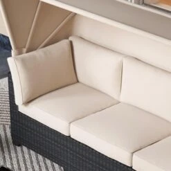 6-Piece Outdoor Patio Set With Waterproof Cushions, Reinforced Glass Table, Canopy & Storage, Durable PE Wicker For Garden And Backyard 17 6-Piece Outdoor Patio Set With Waterproof Cushions, Reinforced Glass Table, Canopy & Storage, Durable PE Wicker For Garden And Backyard -Homfan GUEST 75870147 bc18 499c 9363 0ceded610789