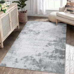 Modern Abstract Kitchen Rugs Machine Washable Soft Non Slip Entryway Area Rug Indoor Floor Accent Mat Carpet For Kitchen Laundry Grey/Taupe