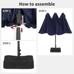 Outdoor Patio Umbrella, 15FT Double-Sided Rectangular Patio Umbrella, Oversized Outdoor Umbrella For Pool, Garden, Deck, Lawn, Market(No Base) -Homfan GUEST 7812c9d1 01e4 488d ae3b e9d2c6c5995b