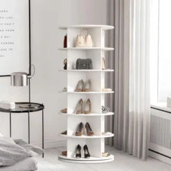 6-Tier Rotating Shoe Rack - 360¡ã Revolving Carousel Storage For Shoes & Handbags, Free-Standing Closet Organizer For Entryway, Living Room -Homfan GUEST 78b218ca 68bb 4a87 a83f d16f4cbc9ebd