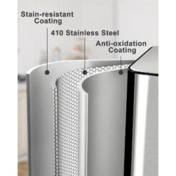 60L/16 Gal Dual Compartment Trash Can - Stainless Steel Step Bin W/ Removable Baskets & Lid - Kitchen/Office Waste Bin -Homfan GUEST 79a68830 0ecd 4a7b afa5 101d91a6b388