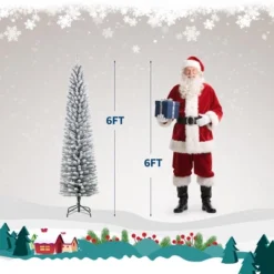 Artificial Christmas Tree – Snow Flocked Full Tree With Warm Incandescent Lights, Branch Tips & Foldable Stand, Holiday Decoration For Home & Party 14 Artificial Christmas Tree – Snow Flocked Full Tree With Warm Incandescent Lights, Branch Tips & Foldable Stand, Holiday Decoration For Home & Party -Homfan GUEST 7abf15e9 c602 47e5 aa8c 01e002b5291a
