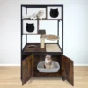 Hidden Litter Box Furniture Enclosure - Multi-Functional Cat Tree With Wheels, Hammock & Scratching Post - Wood/Metal Frame For Living Room -Homfan GUEST 7c31acf0 2079 4a77 9ed4 556ad3b940f1