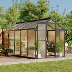 Greenhouses For Outside, Polycarbonate Greenhouse With Aluminum Frame, Lockable Door And Ajustable Roof Vent For Backyard, Green Houses For Outside 17 Greenhouses For Outside, Polycarbonate Greenhouse With Aluminum Frame, Lockable Door And Ajustable Roof Vent For Backyard, Green Houses For Outside -Homfan GUEST 7c5f3325 b705 4640 b456 468a3430dd5f