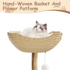 Real Wood Modern Cat Tree Tower, Cat Scratching Post W/Bed For Indoor Cats W/Natural Wicker Condo,Aesthetic Tree Stand,Boho Pet Furniture 14 Real Wood Modern Cat Tree Tower, Cat Scratching Post W/Bed For Indoor Cats W/Natural Wicker Condo,Aesthetic Tree Stand,Boho Pet Furniture -Homfan GUEST 7cd6f529 f44f 45ed b06e fbc0552bae73