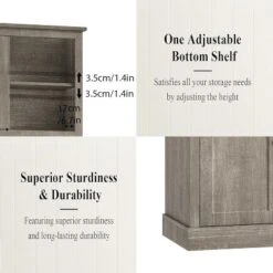 71" Tall Farmhouse Pantry Cabinet With Anti-Tipping Device, Storage Hutch With Doors, Shelves & Drawer For Kitchen