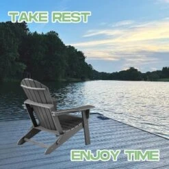 Homfan Folding Adirondack Chair, Oversized HDPE Adirondack Chairs With Weather Resistant, Outdoor Fire Pit Chair For Patio, Porch, Deck, Garden -Homfan GUEST 812ad522 8e81 4857 8d8d 0380d0b67f30