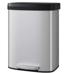 16 Gallon / 60 Liter Metal Trash Can With Lid, Large Garbage Can For Kitchen, Rustproof Step-on Kitchen Metal Trash Bin With Liner Rim -Homfan GUEST 8199cbed 7efa 47cc 92ed a2110bf2f1ad