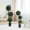 1pc Topiary Trees Artificial Outdoor, 35"/45" Milan Grass Ball Topiary Trees, Fake Greenery Tree With Planter Pot For Home, Office, Porch Decor -Homfan GUEST 8346b705 b4e3 4400 a27f 2effa94ca040