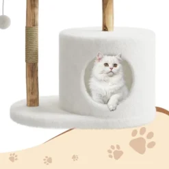 Real Wood Modern Cat Tree Tower, Cat Scratching Post W/Bed For Indoor Cats W/Natural Wicker Condo,Aesthetic Tree Stand,Boho Pet Furniture 13 Real Wood Modern Cat Tree Tower, Cat Scratching Post W/Bed For Indoor Cats W/Natural Wicker Condo,Aesthetic Tree Stand,Boho Pet Furniture -Homfan GUEST 84912473 fd55 44b6 8d8d 238c7e60bba0