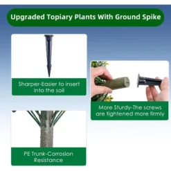 43.3 Inch Artificial Topiary Ball Tree With Spike,Artificial Cedar Tree For Home Decor, Indoor And Outdoor, Set Of 2 -Homfan GUEST 84d0d442 d83c 4288 8cbe a870f0763cd4