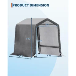 Outdoor Portable Storage Shed W/Roll-Up Door&Vent,Shelter Waterproof PE Tarp,UV-Resistant Storage Sheds For Motorcycle,Firewood,Tools -Homfan GUEST 85052884 21f8 48eb 94d3 2b4f36b0a524