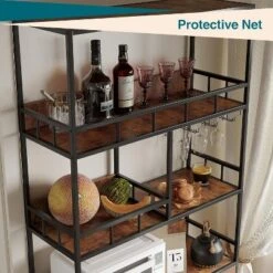 70.8" Bakers Rack With Wine Rack & Goblet Holder, 5-Tier Kitchen Stand With Storage Cabinet For Coffee & Dining Room -Homfan GUEST 868d99f6 26f0 4c51 9a97 276bcc184ff3