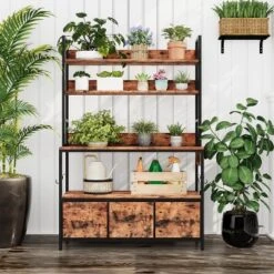 Industrial 5-Tier Bakers Rack With Power Outlet, Microwave Stand With Storage Cabinet & 10 Hooks For Kitchen Organization -Homfan GUEST 8699a693 85a7 4287 8358 c1574f4cff1a