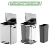 Gal Dual Compartment Trash Can - Stainless Steel W/ Soft-Close Lid, Removable Buckets - Hands-Free Kitchen/Office Bin -Homfan GUEST 8b62ded4 dac6 461c 9a70 838f8d2d29a9