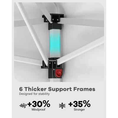 10'x10' Pop Up Canopy, Waterproof & UV-Resistant Outdoor Canopy With Center Lock And 1 Sidewalls, For Picnics, Camping, Beach, And Outdoor Gatherings 4 10'x10' Pop Up Canopy, Waterproof & UV-Resistant Outdoor Canopy With Center Lock And 1 Sidewalls, For Picnics, Camping, Beach, And Outdoor Gatherings - Image 2