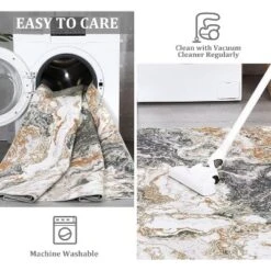 Homfan Runner Rug Machine Washable Kitchen Runner Rugs Soft Low Pile Modern Abstract Floor Rug Marble Carpet Runners For Hallway Entryway Bedside -Homfan GUEST 8c72ebdf cb23 4995 bbd2 a06ce7f0a527