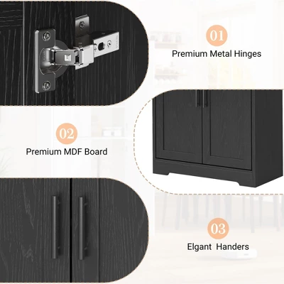 70" Tall Pantry Cabinet, Kitchen Pantry Storage Cabinets With 2 Door And 3 Adjustable Shelves, For Kitchen, Dining Room, Living Room And Bathroom 7 70" Tall Pantry Cabinet, Kitchen Pantry Storage Cabinets With 2 Door And 3 Adjustable Shelves, For Kitchen, Dining Room, Living Room And Bathroom - Image 5