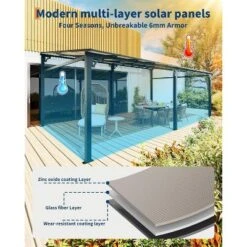12x20ft Upgraded Lean-to Wall-Mounted Gazebo, 6mm Polycarbonate Roof & Reinforced Aluminum Frame,All-Weather Hardtop Pergola For Patio,Deck,Backyard 13 12x20ft Upgraded Lean-to Wall-Mounted Gazebo, 6mm Polycarbonate Roof & Reinforced Aluminum Frame,All-Weather Hardtop Pergola For Patio,Deck,Backyard -Homfan GUEST 8de96079 321e 423e 9f57 bb200b9911bd