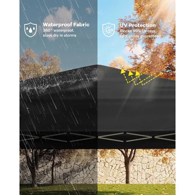 10'x10' Pop Up Canopy, Waterproof & UV-Resistant Outdoor Canopy With Center Lock And 1 Sidewalls, For Picnics, Camping, Beach, And Outdoor Gatherings 5 10'x10' Pop Up Canopy, Waterproof & UV-Resistant Outdoor Canopy With Center Lock And 1 Sidewalls, For Picnics, Camping, Beach, And Outdoor Gatherings - Image 3