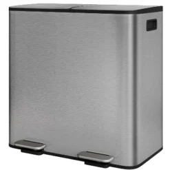 2x10.6 Gal Stainless Steel Step Trash Can, Dual Kitchen & Recycling Bin With Lid, PP Inner Buckets -Homfan GUEST 8e3cfccb b975 4fd0 81ab e0001d86d043